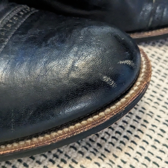 Men's Stacy Adams Black Leather Lace Up Boots Dress Work Business Size 14 - Picture 2 of 13